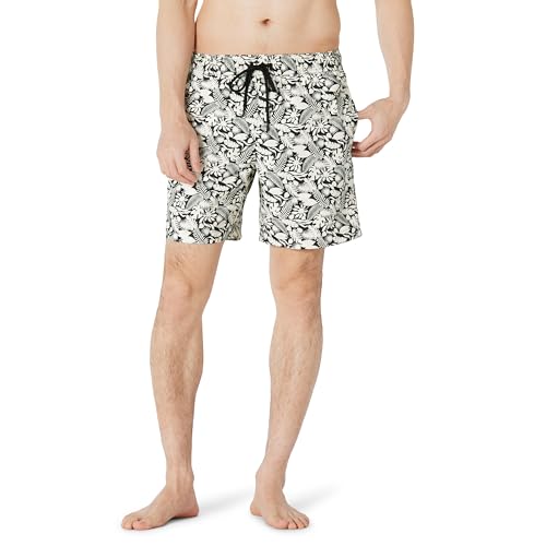 Amazon Essentials Herren Badehose, 18 cm, Schwarz Elfenbein Tropische Blätter, M Amazon Essentials Herren Badehose, 18 cm, Schwarz Elfenbein Tropische Blätter, M von Amazon Essentials