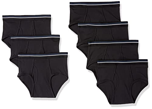 Amazon Essentials Herren Baumwoll-Slip ohne Etikett, 7er-Pack, Schwarz, L von Amazon Essentials