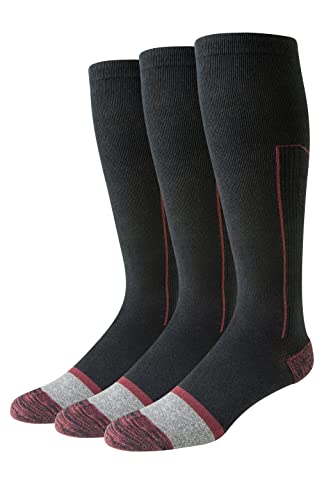 Amazon Essentials Herren Baumwollsocken mit abgestufter Kompression über der Wade, 3 Paar, Schwarz, 38.5-46 von Amazon Essentials