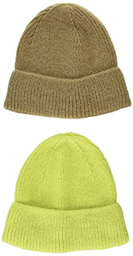 Amazon Essentials Herren Beanie-Mütze, Strick, 2er-Pack, Lindgrün/Olivgrün, Einheitsgröße von Amazon Essentials