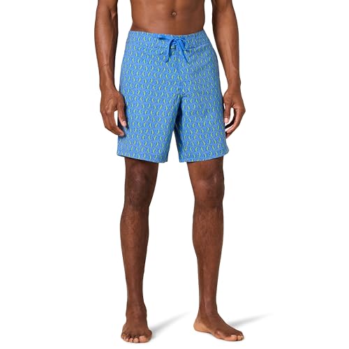 Amazon Essentials Herren Board-Shorts, Blau Eidechsen, L von Amazon Essentials