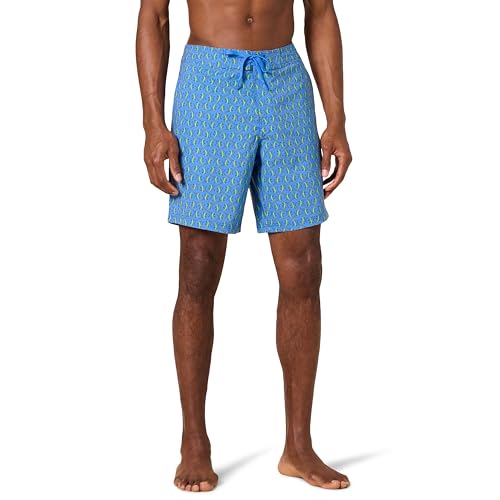 Amazon Essentials Herren Board-Shorts, Blau Eidechsen, M von Amazon Essentials