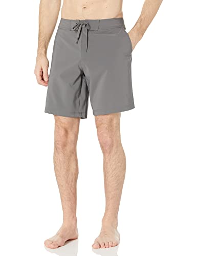 Amazon Essentials Herren Board-Shorts, Dunkelgrau, L von Amazon Essentials