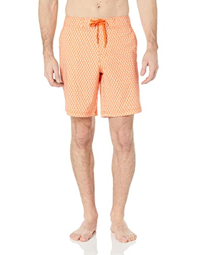 Amazon Essentials Herren Board-Shorts, Orange Surfbretter Geo, L von Amazon Essentials