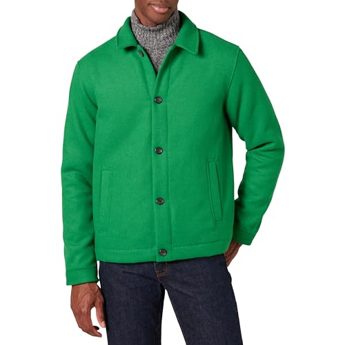 Amazon Essentials Herren Bomberjacke Aus Wolle (Erhältlich In Übergrößen), Grün, 3XL Große Größen von Amazon Essentials