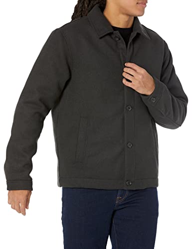 Amazon Essentials Herren Bomberjacke Aus Wolle (Erhältlich In Übergrößen), Verwaschenes Schwarz, XS von Amazon Essentials