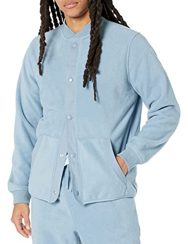 Amazon Essentials Herren Bomberjacke aus recyceltem Polyester-Microfleece in normaler Passform (in großen Größen erhältlich) (zuvor Amazon Aware), Staubblau, L Tall von Amazon Essentials