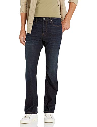 Amazon Essentials Herren Bootcut-Jeans mit gerader Passform, Dunkles Indigo Batik, 35W / 29L von Amazon Essentials