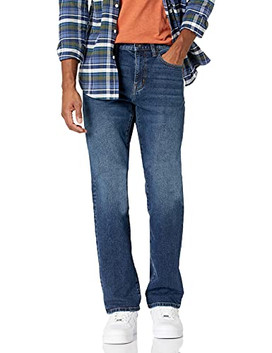 Amazon Essentials Herren Bootcut-Jeans mit schmaler Passform, Mittlere Waschung, 34W / 31L von Amazon Essentials