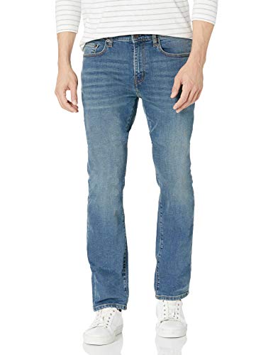 Amazon Essentials Herren Bootcut-Jeans mit schmaler Passform, Mittelblau Vintage, 33W / 32L von Amazon Essentials