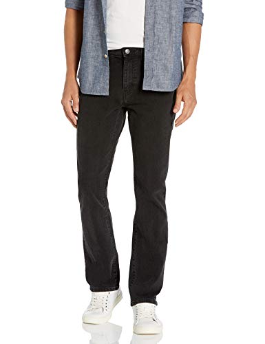 Amazon Essentials Herren Bootcut-Jeans mit schmaler Passform, Verwaschenes Schwarz, 29W / 32L von Amazon Essentials