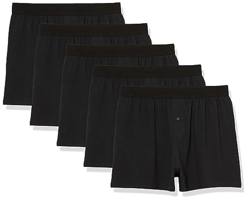 Amazon Essentials Herren Boxershorts Unterwäsche aus Baumwolljersey (erhältlich in Übergrößen), 5er-Pack, Schwarz, 5XL Große Größen von Amazon Essentials