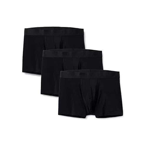 Amazon Essentials Herren Boxershorts aus Mikrofaser Unterwäsche, 3er-Pack, Schwarz, XXS von Amazon Essentials