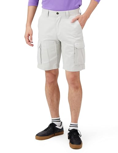 Amazon Essentials Herren Cargo-Shorts mit klassischer Schnitt (erhältlich in Big & Tall), Silber, 29W von Amazon Essentials