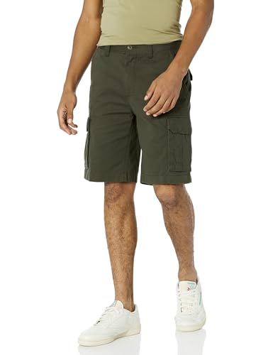 Amazon Essentials Herren 25cm Cargo-Shorts in klassischer Passform (erhältlich in Big & Tall), Dunkles Olivgrün, 31W von Amazon Essentials