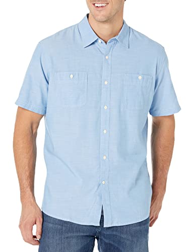 Amazon Essentials Herren Chambray-Hemd mit kurzen Ärmeln in normaler Passform, Hellblau, XXL Amazon Essentials Herren Chambray-Hemd mit kurzen Ärmeln in normaler Passform, Hellblau, XXL von Amazon Essentials