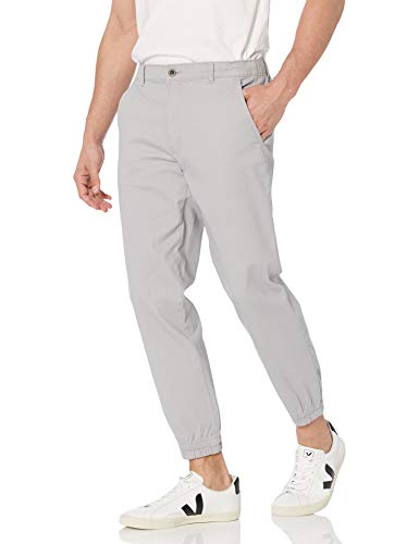 Amazon Essentials Herren Chino-Jogginghose Mit Geradem Schnitt, Hellgrau, L von Amazon Essentials