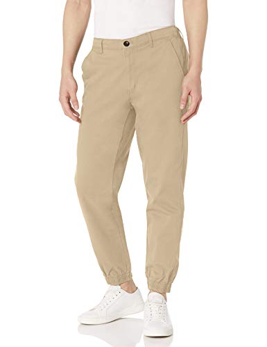 Amazon Essentials Herren Chino-Jogginghose Mit Geradem Schnitt, Khakibraun, M von Amazon Essentials