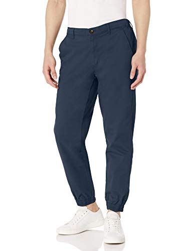 Amazon Essentials Herren Chino-Jogginghose Mit Geradem Schnitt, Marineblau, XXL von Amazon Essentials