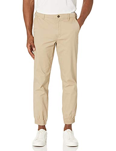Amazon Essentials Herren Chino-Jogginghose mit schmaler Passform, Khakibraun, L von Amazon Essentials
