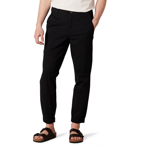 Amazon Essentials Herren Chino-Jogginghose mit schmaler Passform, Schwarz, M von Amazon Essentials
