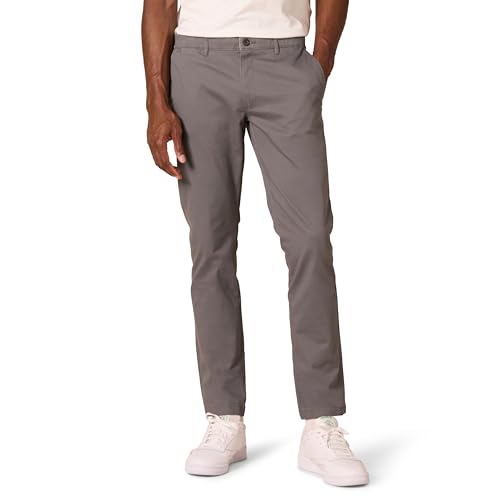 Amazon Essentials Herren Chinohose, Komfortabler, Gewaschener Stretch, Skinny-Passform (Früher Goodthreads), Grau, 42W / 29L von Amazon Essentials