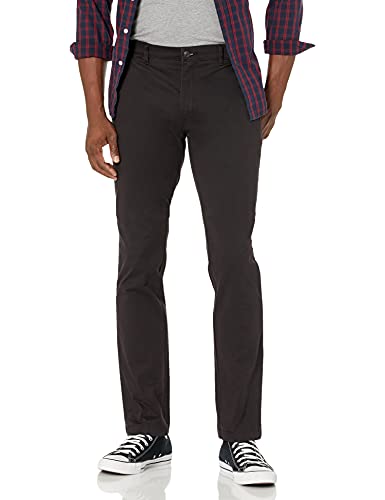 Amazon Essentials Herren Chinohose, Komfortabler, Gewaschener Stretch, Skinny-Passform (Früher Goodthreads), Schwarz, 28W / 28L von Amazon Essentials