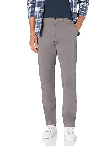 Amazon Essentials Herren Chinohose, Komfortabler, Gewaschener Stretch, Sportlich Geschnitten (Früher Goodthreads), Grau, 29W / 29L von Amazon Essentials