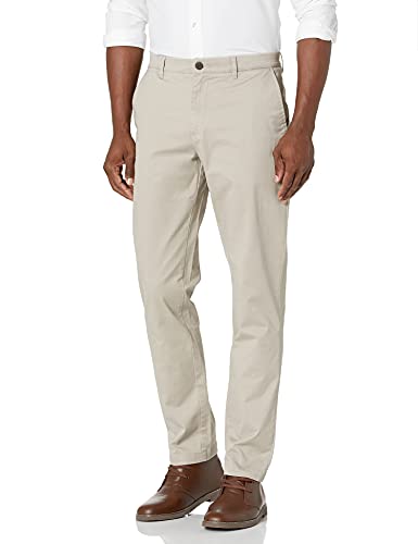 Amazon Essentials Herren Chinohose, Komfortabler, Gewaschener Stretch, Sportlich Geschnitten (Früher Goodthreads), Helles Khakibraun, 34W / 32L von Amazon Essentials