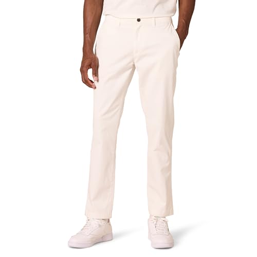 Amazon Essentials Herren Chinohose, Komfortabler, Gewaschener Stretch, Sportlich Geschnitten (Früher Goodthreads), Weiß, 33W / 36L von Amazon Essentials