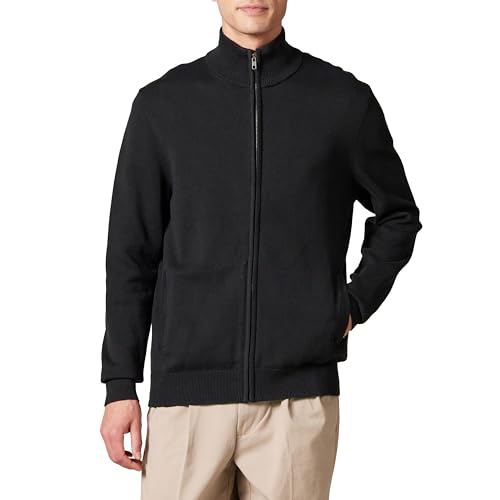 Amazon Essentials Herren Pullover mit durchgehendem Reißverschluss, Schwarz, M von Amazon Essentials