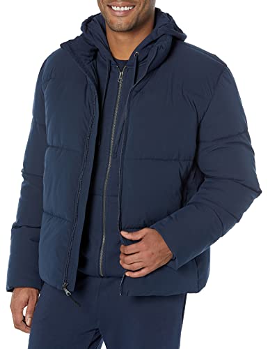 Amazon Essentials Herren Daunenjacke mit Stehkragen (in Übergrößen erhältlich), Marineblau, L von Amazon Essentials