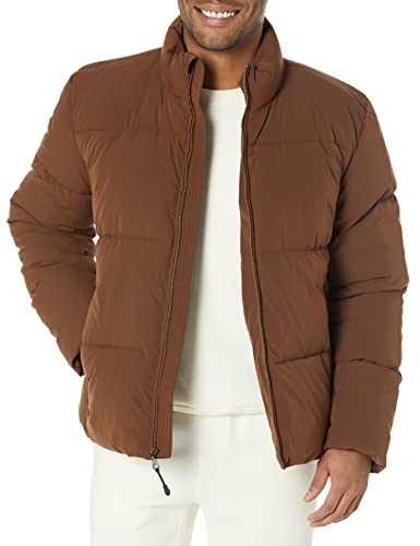 Amazon Essentials Herren Daunenjacke mit Stehkragen (in Übergrößen erhältlich), Tiefbraun, XL von Amazon Essentials