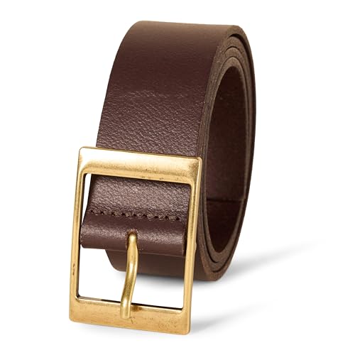 Amazon Essentials Herren Distressed-Ledergürtel, Braun, 105 von Amazon Essentials