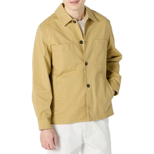 Amazon Essentials Herren Einsatzjacke Aus Stretchbaumwolle In Lockerer Passform, Bräunen, XXL von Amazon Essentials
