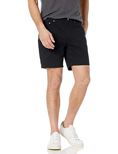 Amazon Essentials Herren Elastische 5-Taschen-Shorts in schmaler Passform mit 18 cm Schrittlänge, Schwarz, 32W von Amazon Essentials