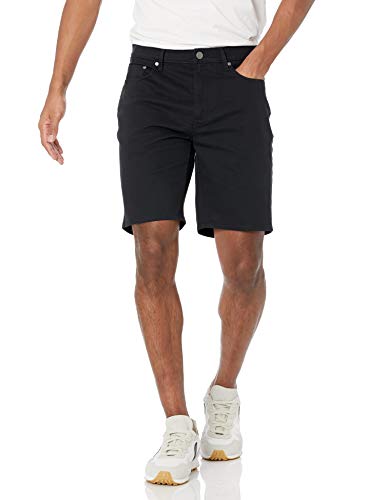Amazon Essentials Herren Elastische 5-Taschen-Shorts in schmaler Passform mit 23 cm Schrittlänge, Schwarz, 30W von Amazon Essentials