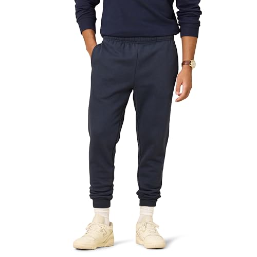 Amazon Essentials Herren Entspannte Jogginghose, Fleece, Bequeme Passform, Marineblau, L von Amazon Essentials