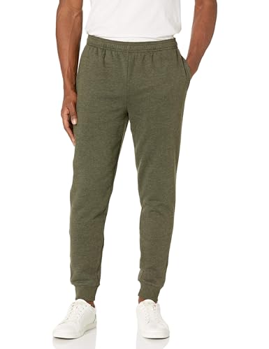 Amazon Essentials Herren Entspannte Jogginghose, Fleece, Bequeme Passform, Olivgrün, M von Amazon Essentials