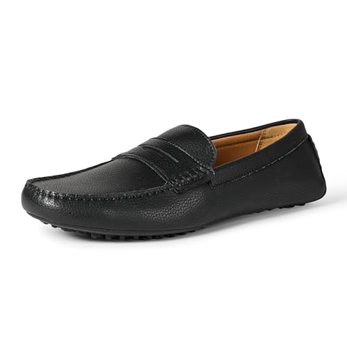 Amazon Essentials Herren Fahrmokassin-Loafers, Schwarz Kunstleder, 42 EU von Amazon Essentials