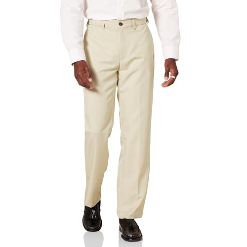 Amazon Essentials Herren Flatfront-Anzughose mit elastischem Bund in klassischer Passform, Stone, 32W / 32L Amazon Essentials Herren Flatfront-Anzughose mit elastischem Bund in klassischer Passform, Stone, 32W / 32L von Amazon Essentials