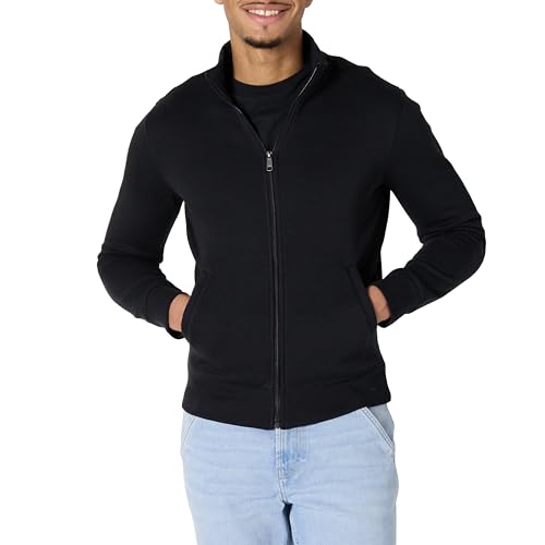 Amazon Essentials Herren Fleece-Jacke mit durchgehendem Reißverschluss, Schwarz, L von Amazon Essentials