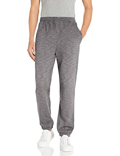 Amazon Essentials Herren Fleece-Jogginghose mit Beinbündchen (erhältlich in Big & Tall), Grau Space-dye, L von Amazon Essentials