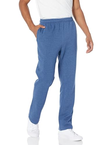 Amazon Essentials Herren Fleece-Jogginghose mit offenem Saum (erhältlich in Übergrößen), Blau Heide, M von Amazon Essentials