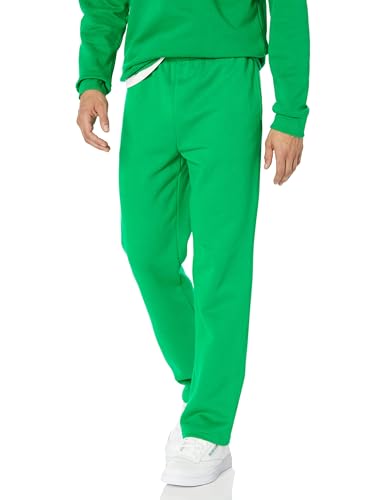 Amazon Essentials Herren Fleece-Jogginghose mit offenem Saum (erhältlich in Übergrößen), Grün, L von Amazon Essentials