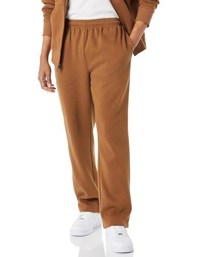 Amazon Essentials Herren Fleece-Jogginghose mit offenem Saum (erhältlich in Übergrößen), Toffee Braun, S von Amazon Essentials