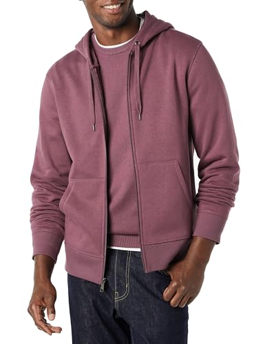 Amazon Essentials Herren Fleece-Kapuzenpulli mit durchgehendem Reißverschluss (erhältlich in den Größen Big & Tall), Purpur, L von Amazon Essentials