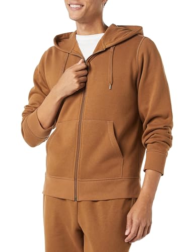Amazon Essentials Herren Fleece-Kapuzenpulli mit durchgehendem Reißverschluss (erhältlich in den Größen Big & Tall), Toffee Braun, XL von Amazon Essentials