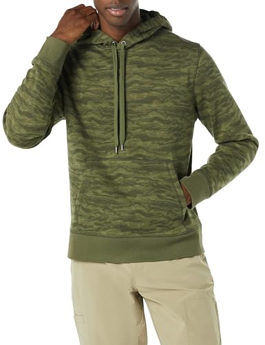 Amazon Essentials Herren Fleece-Sweatshirt Mit Kapuze (Erhältlich In Übergröße), Grün Abstrakte Tarnung, M von Amazon Essentials