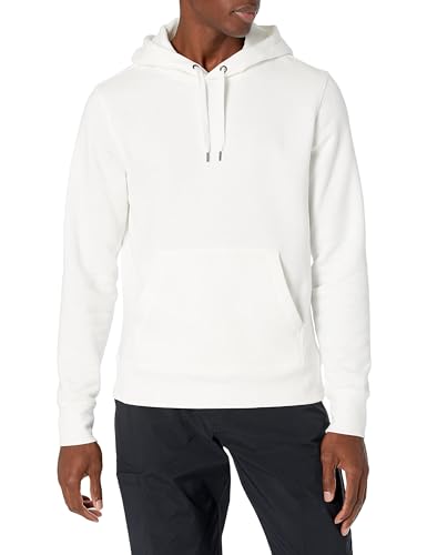 Amazon Essentials Herren Fleece-Sweatshirt mit Kapuze (erhältlich in Big & Tall), Grellweiß, S von Amazon Essentials